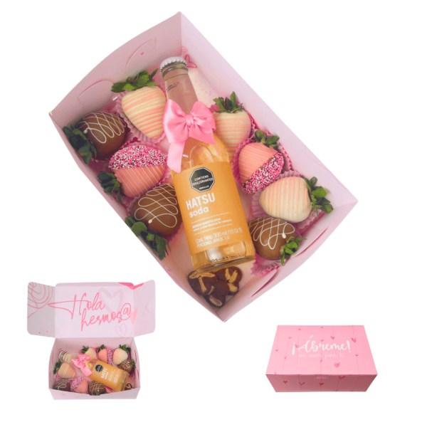 Fresas con Chocolate x 8 y Soda Hatsu