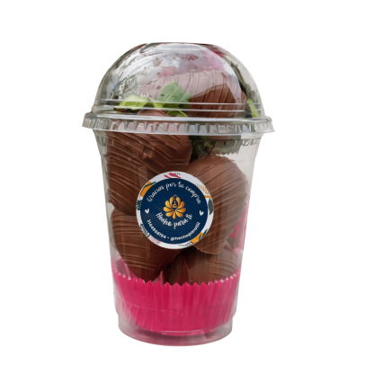 Vaso con 5 Fresas con Chocolate