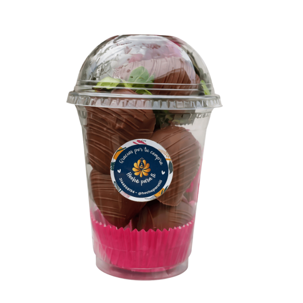 Vaso con 5 Fresas con Chocolate