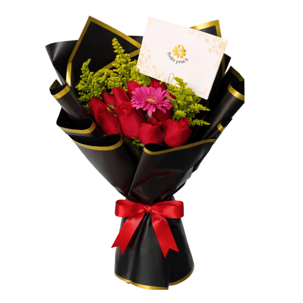 Ramo de 12 Rosas y Gerberas Radiante