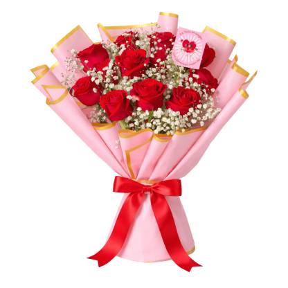 Ramo de 12 Rosas Clásico