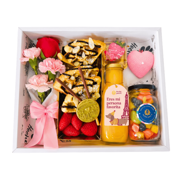 Desayuno Sorpresa Premium con Rosa